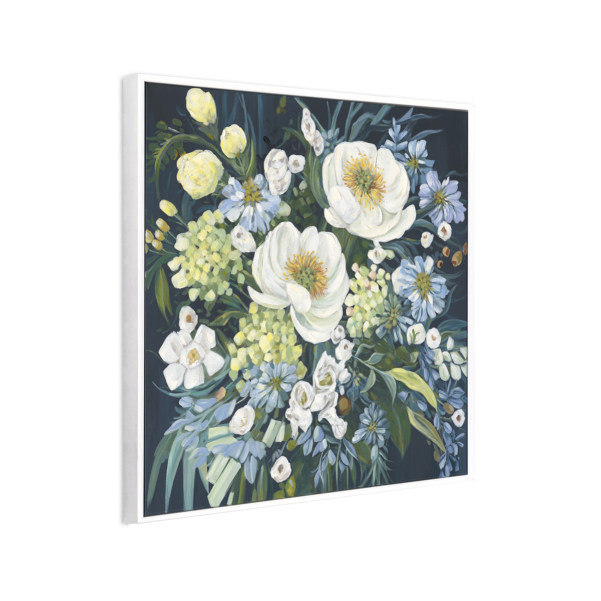 Serene white flowers on canvas #M4725