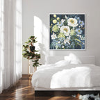 Serene white flowers on canvas #M4725