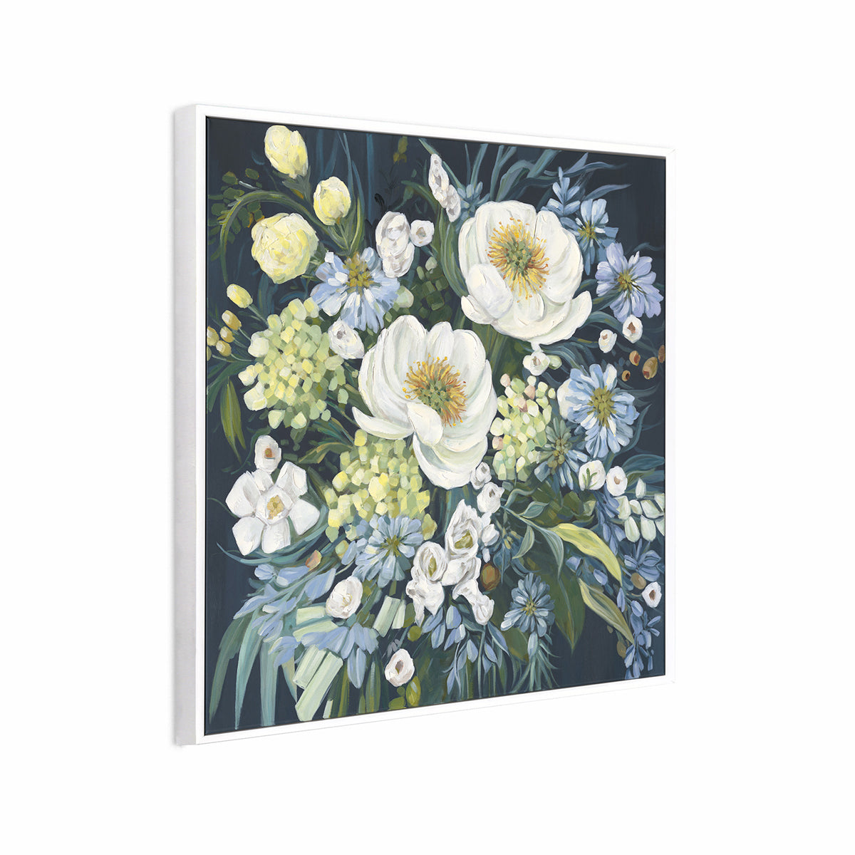 Serene white flowers on canvas #M4725