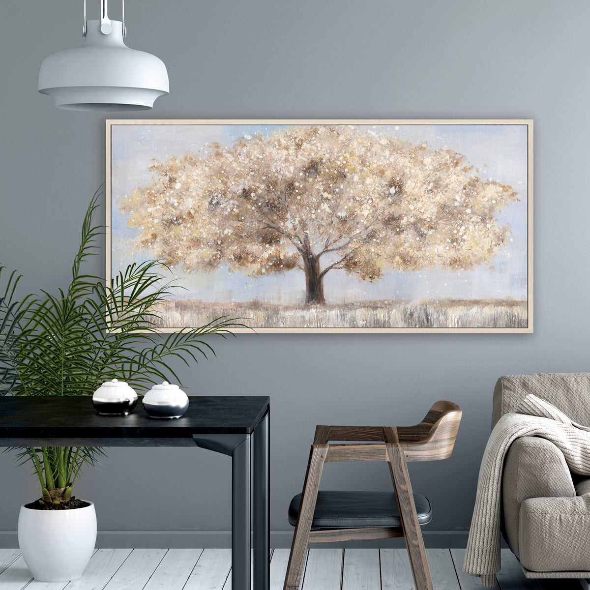 Minimalist Elegant Lone Tree Oil Painting #M4736