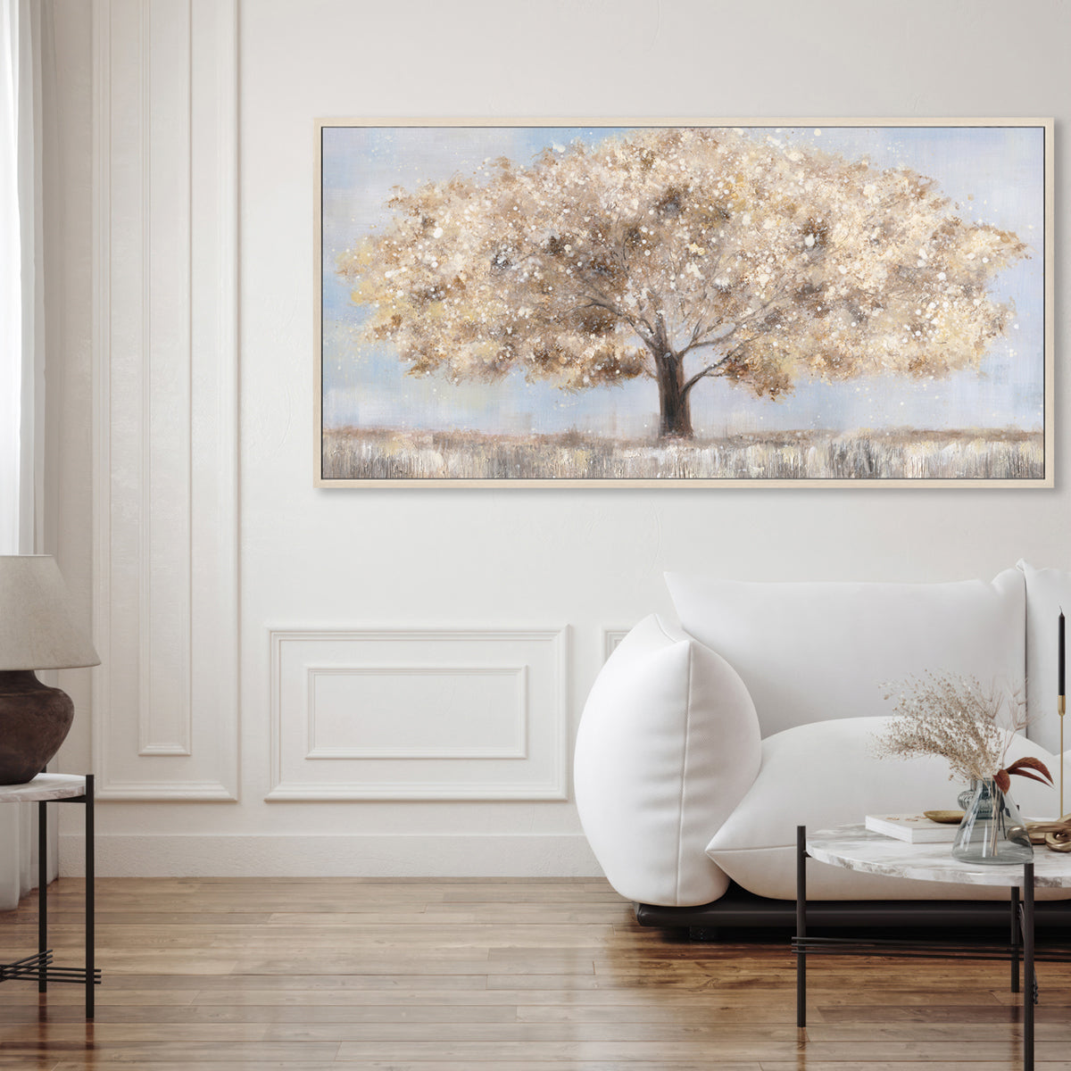 Minimalist Elegant Lone Tree Oil Painting #M4736