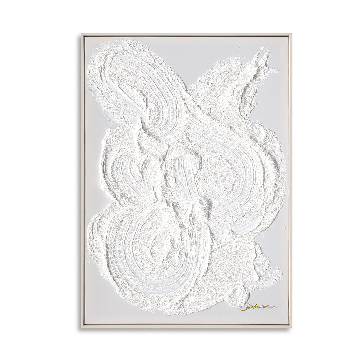 White Textured Abstract Art Painting #M5008