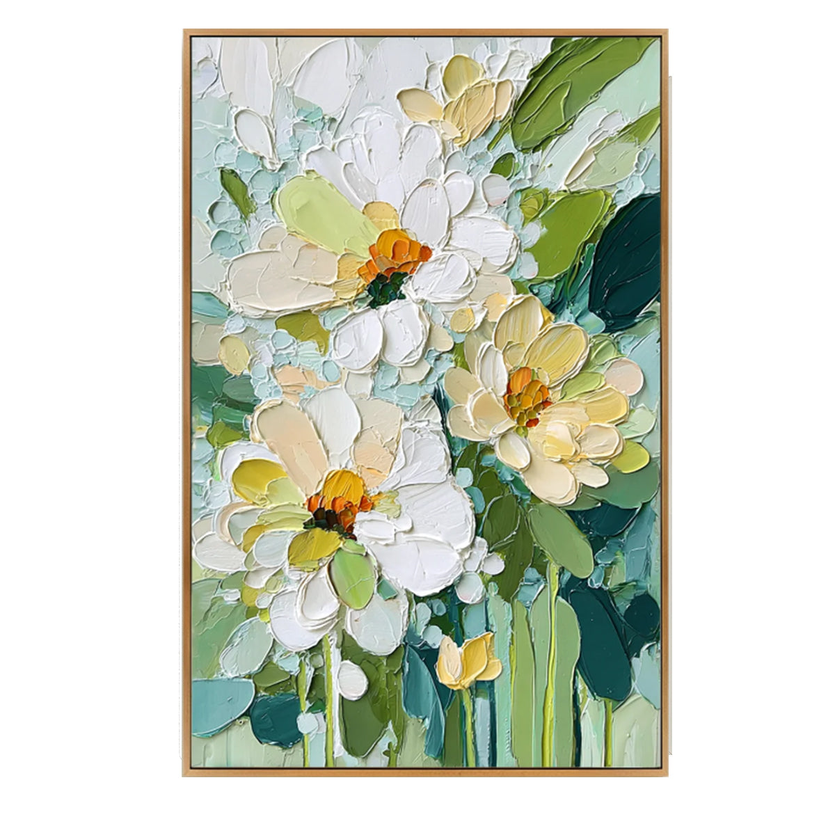 Mint Breeze Floral Abstract Painting