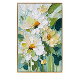 Mint Breeze Floral Abstract Painting