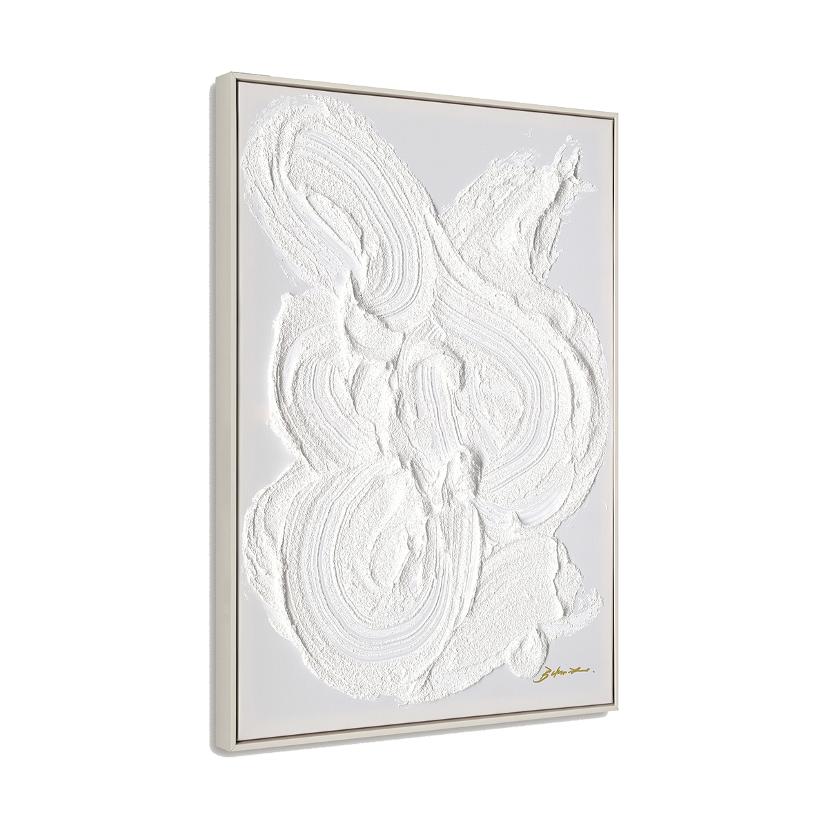 White Textured Abstract Art Painting #M5008