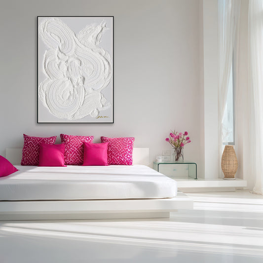 White Texture Abstract Minimalist Painting #M5008