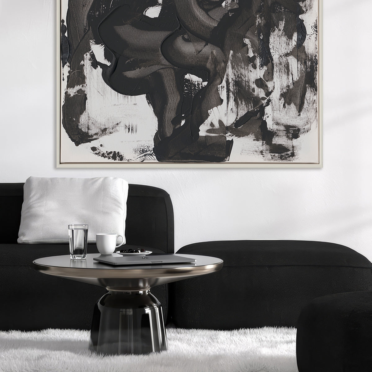 Black and White Textured Wall Art #M5515
