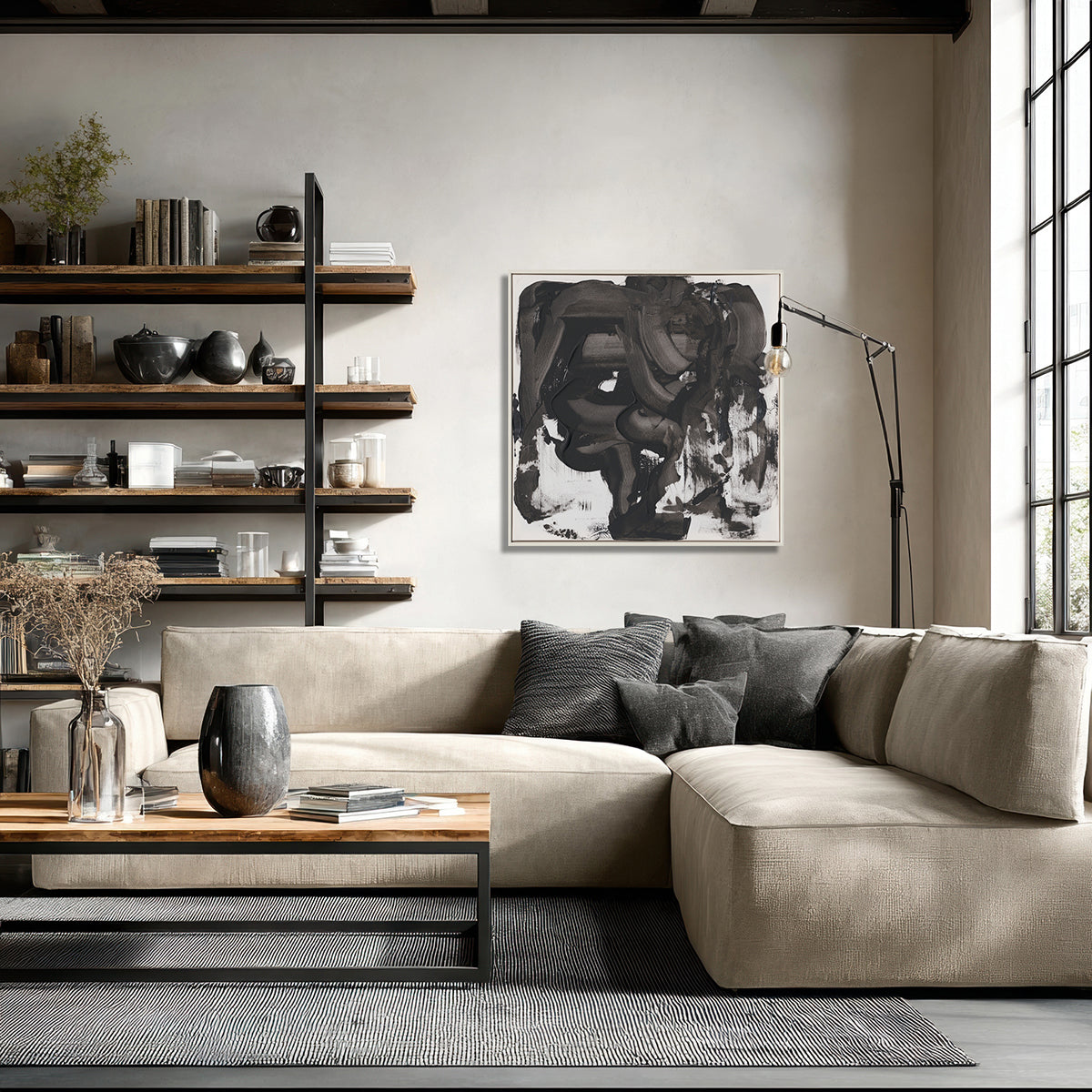 Black and White Textured Wall Art #M5515