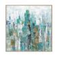 Emerald Mist Abstract Cityscape Painting #M5783