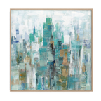 Abstract Teal and Gold Painting #M5783