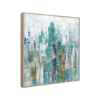 Abstract Teal and Gold Painting #M5783