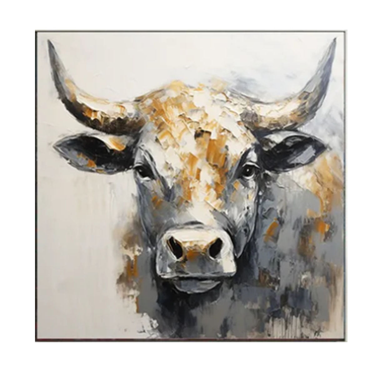 Golden Strength Bull Painting