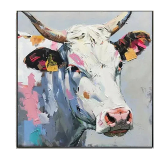 Pastel Meadow Cow Painting