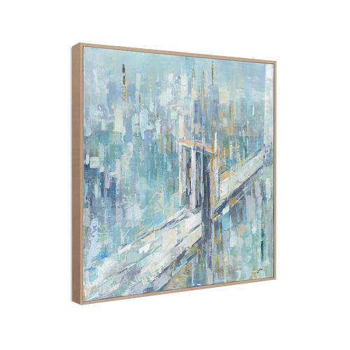 Abstract Blue Bridge Oil Painting #M5784