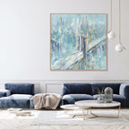 Abstract Blue Bridge Oil Painting #M5784