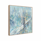 Abstract Blue Bridge Oil Painting #M5784