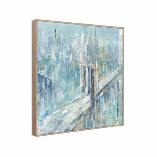 Abstract Blue Bridge Oil Painting #M5784