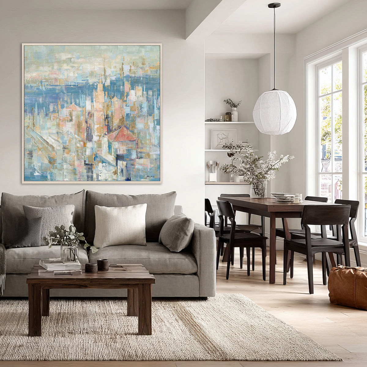 Abstract Cityscape Oil Painting #M5785