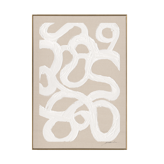 White Flow Minimal Abstract Art #M5856