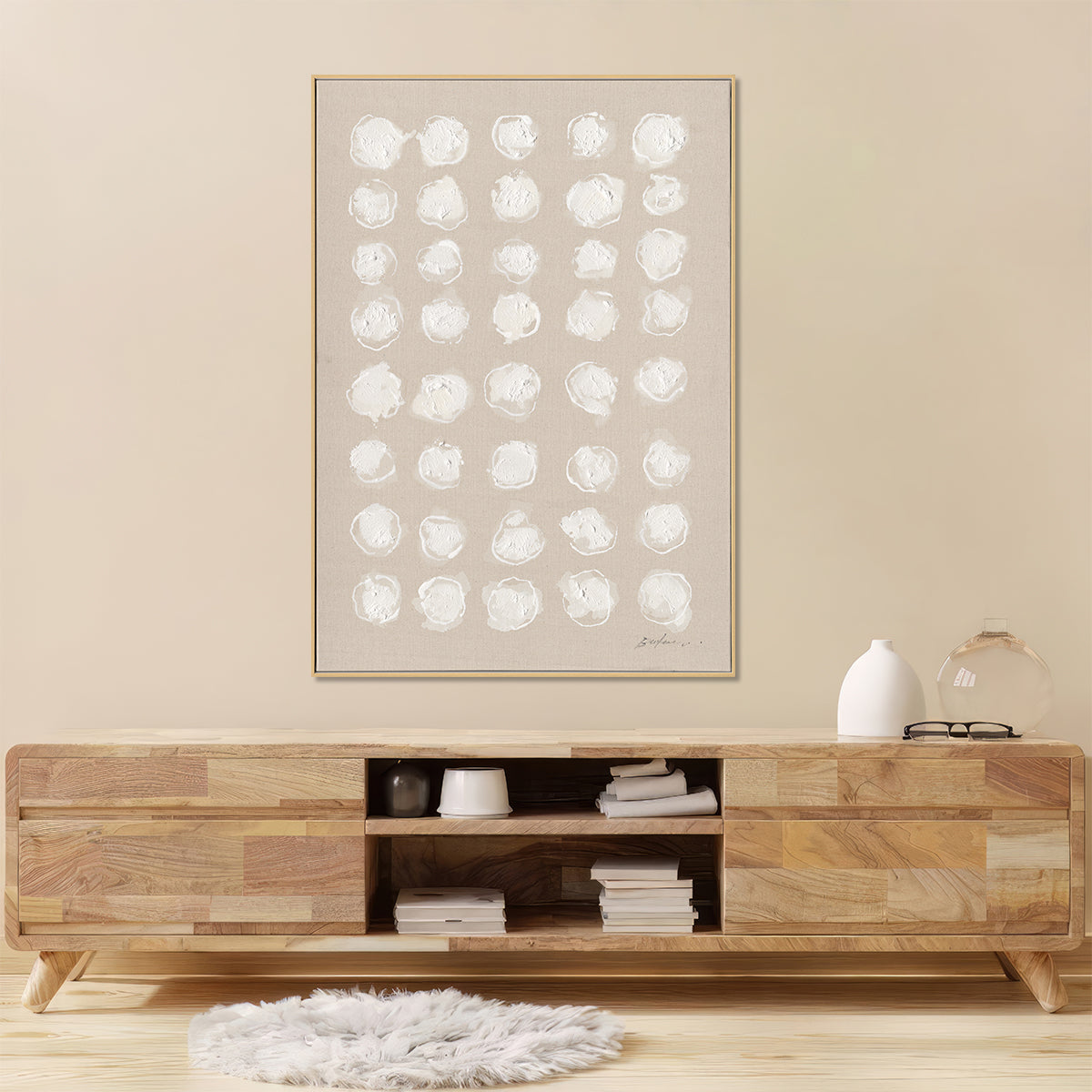 White Shadows Minimal Dot Abstract #M5857