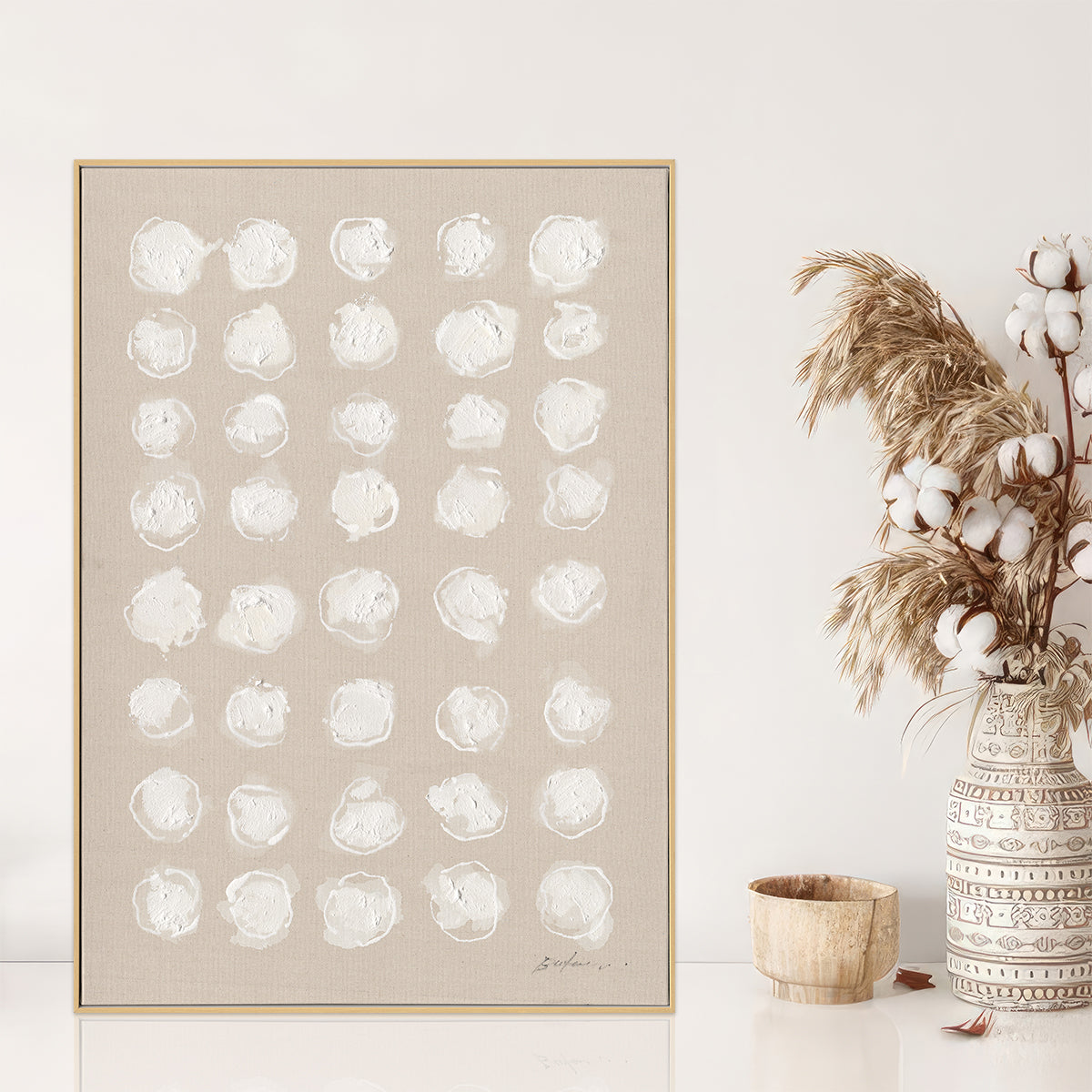 White Shadows Minimal Dot Abstract #M5857