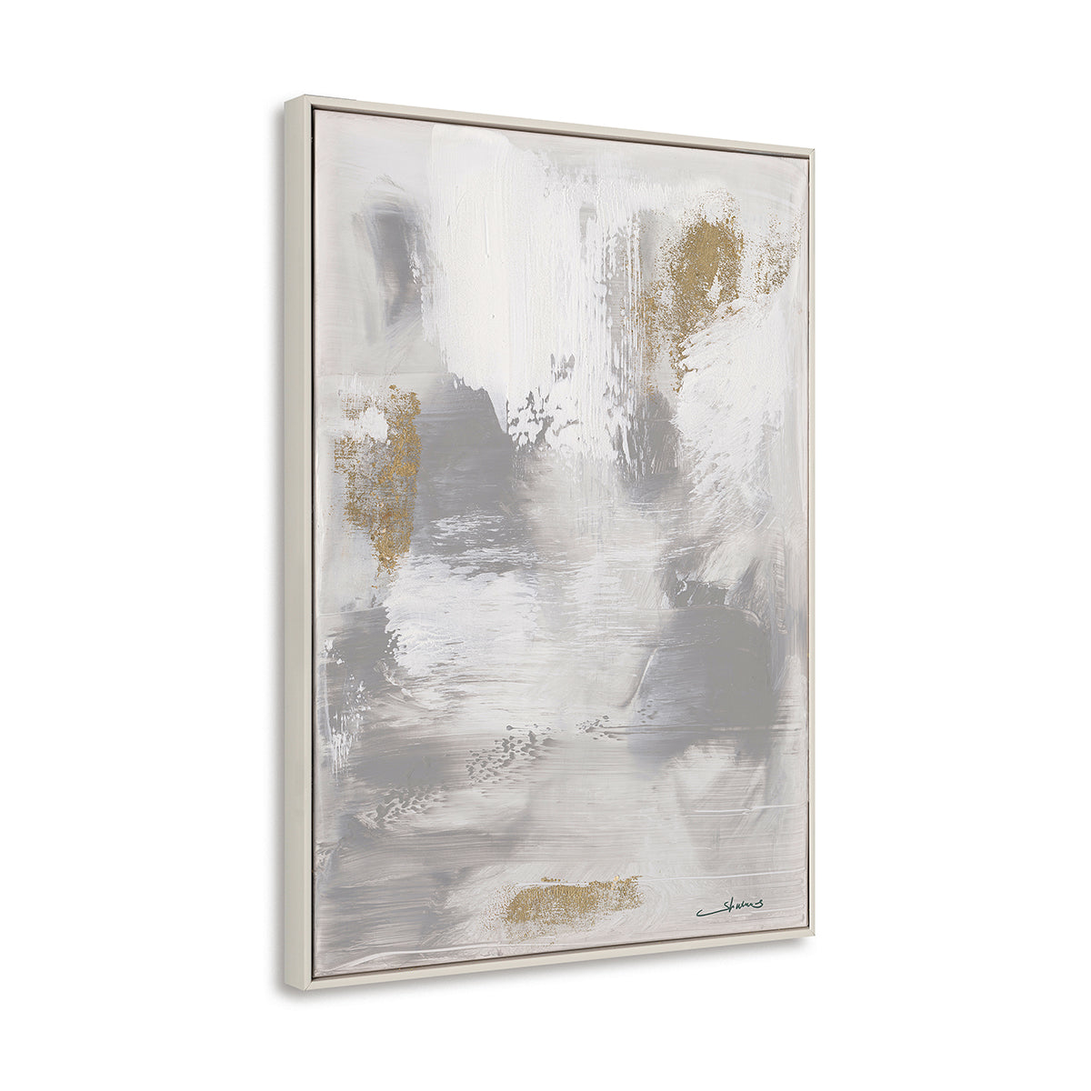 Grey and Gold Abstract Hand painted Wall Art #M5896