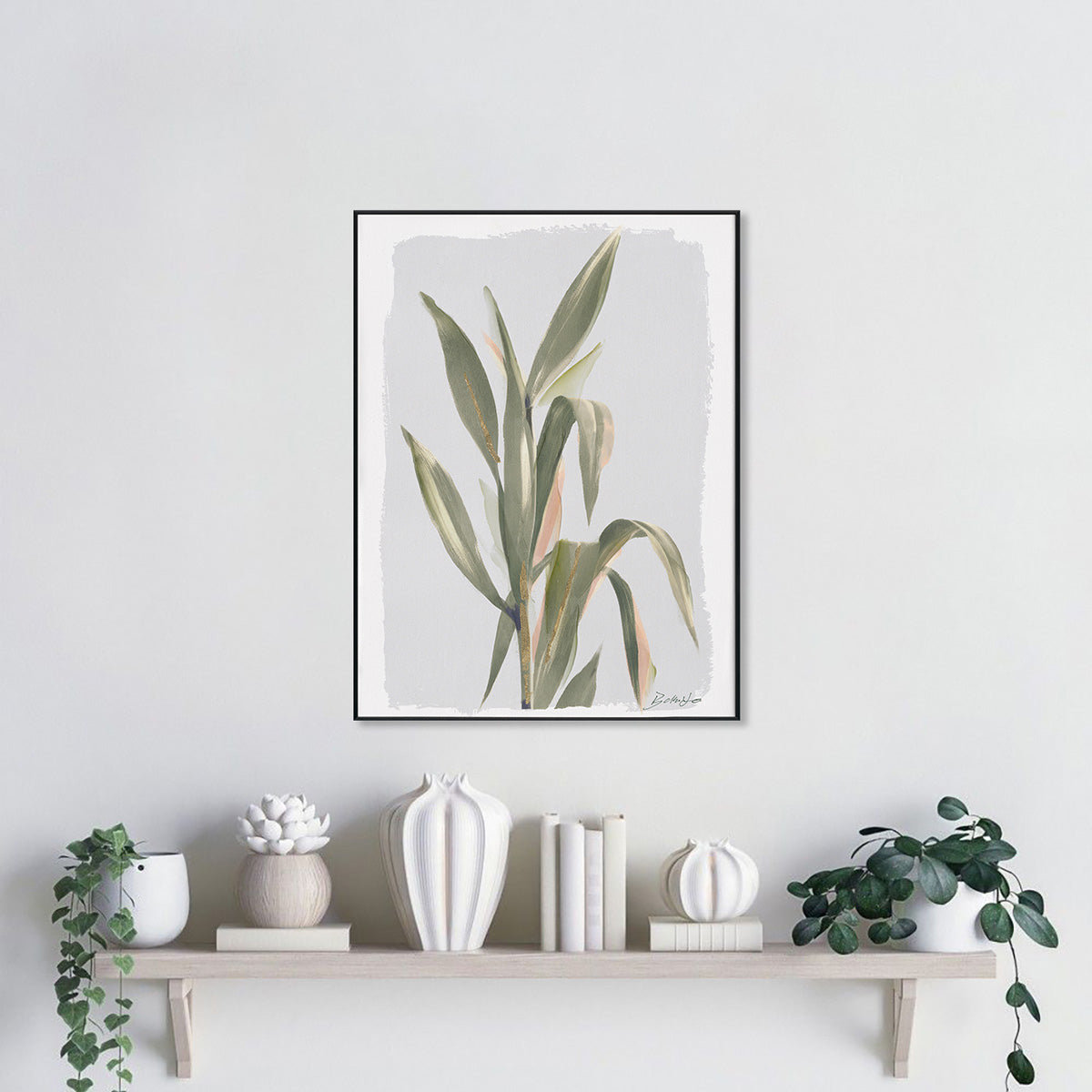 Graceful Leaves Minimal Plant Art #M6752