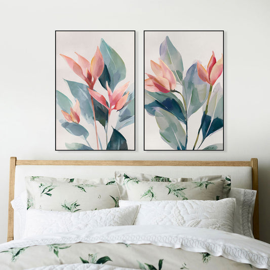 Dawn Leaves Tropical Floral Painting #M6053