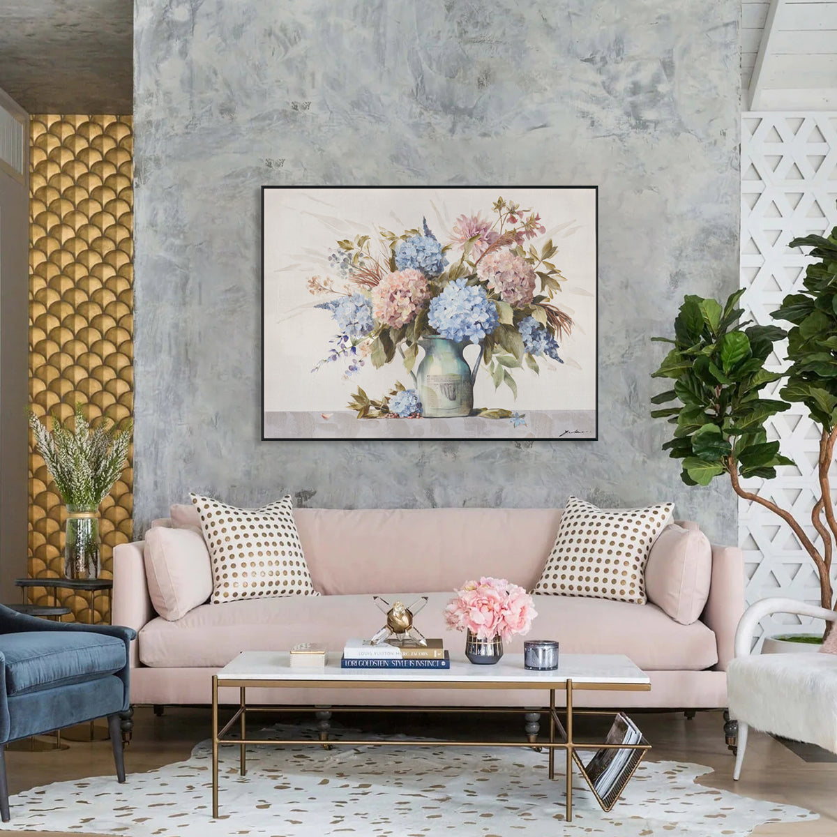 Blue Serenade Rustic Floral Harmony #M6889