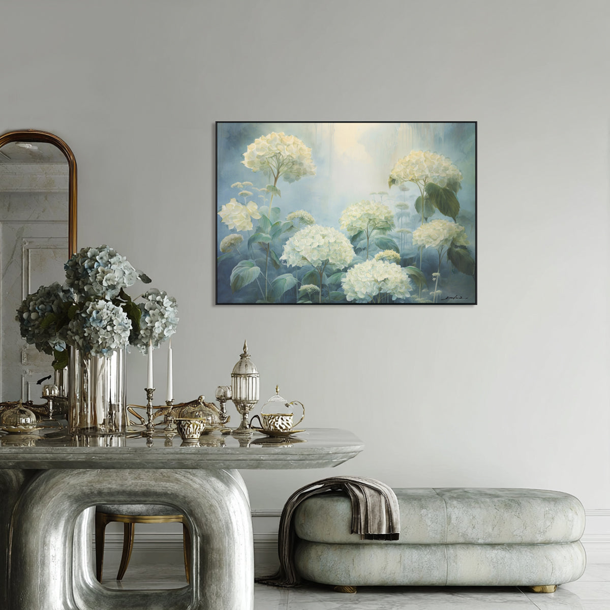 Dream Garden Blue Hydrangea Painting #M6931