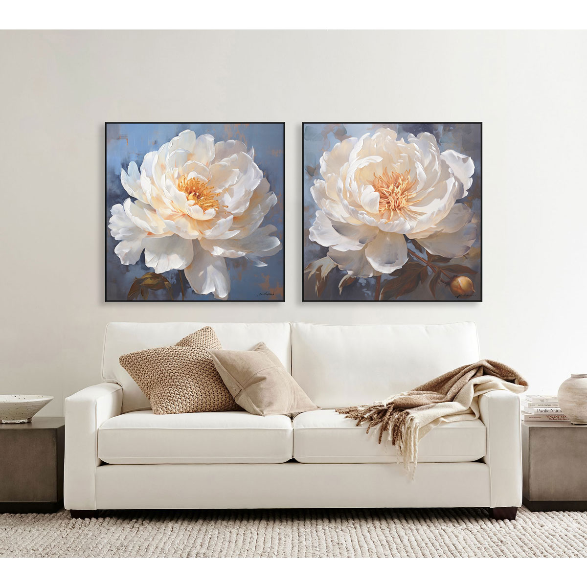 Radiant Peony White Floral Art #M6936