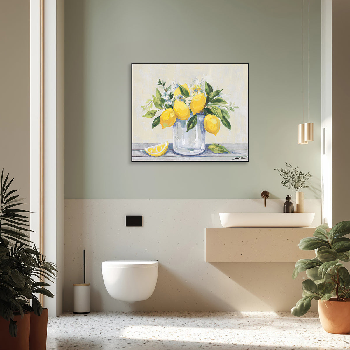 Lemon Bloom Fresh Still Life Painting #M7045