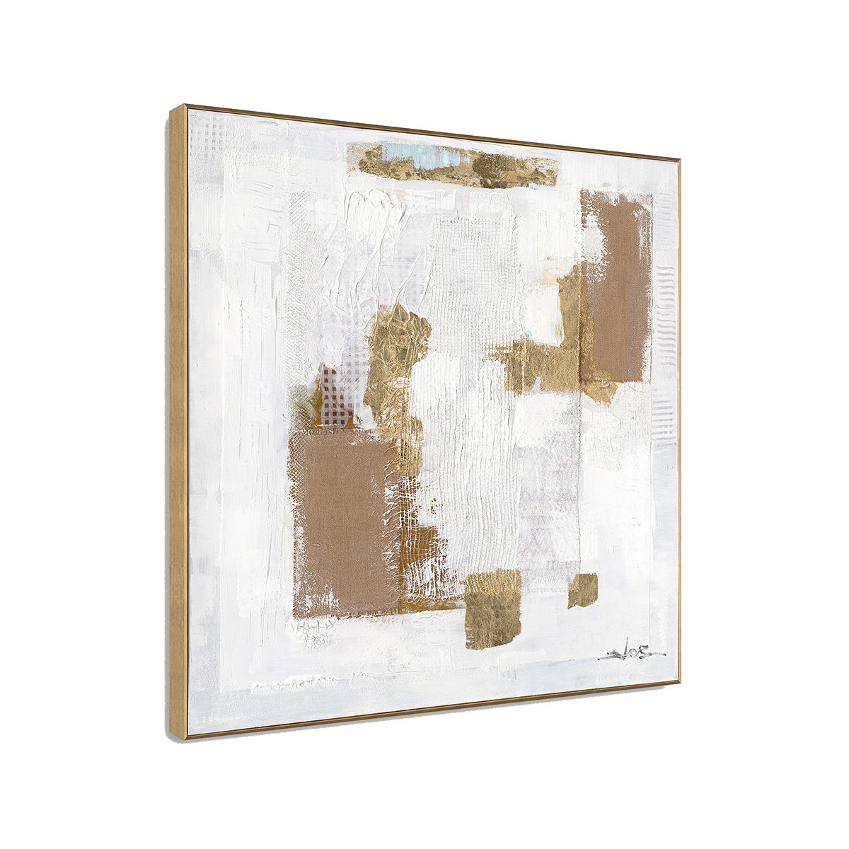 Golden Fragments Abstract Textured Painting #M8120