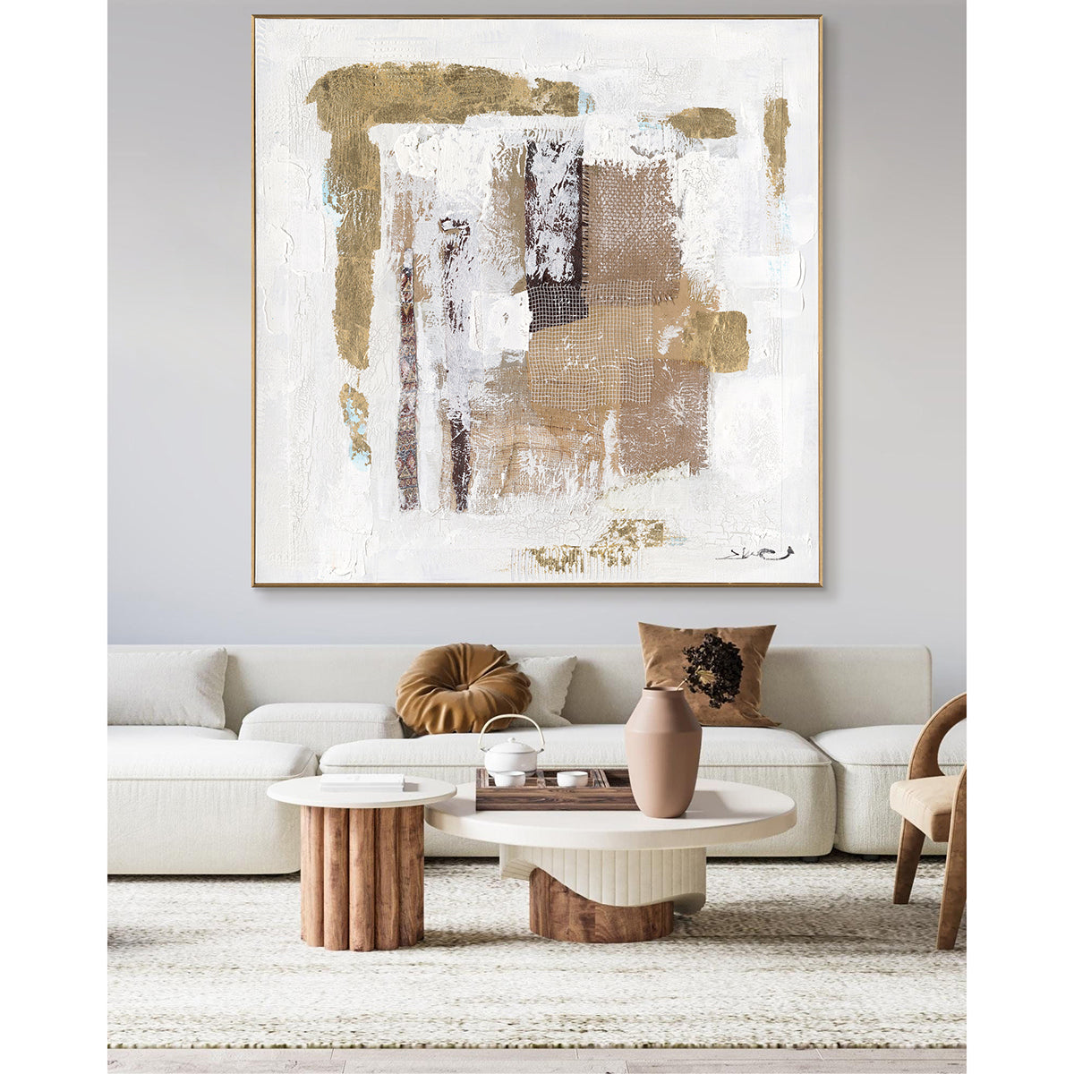 Golden Echo  Abstract Texture Art #M8121