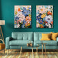 Golden Bloom Colorful Textured Floral Painting #MH-1130