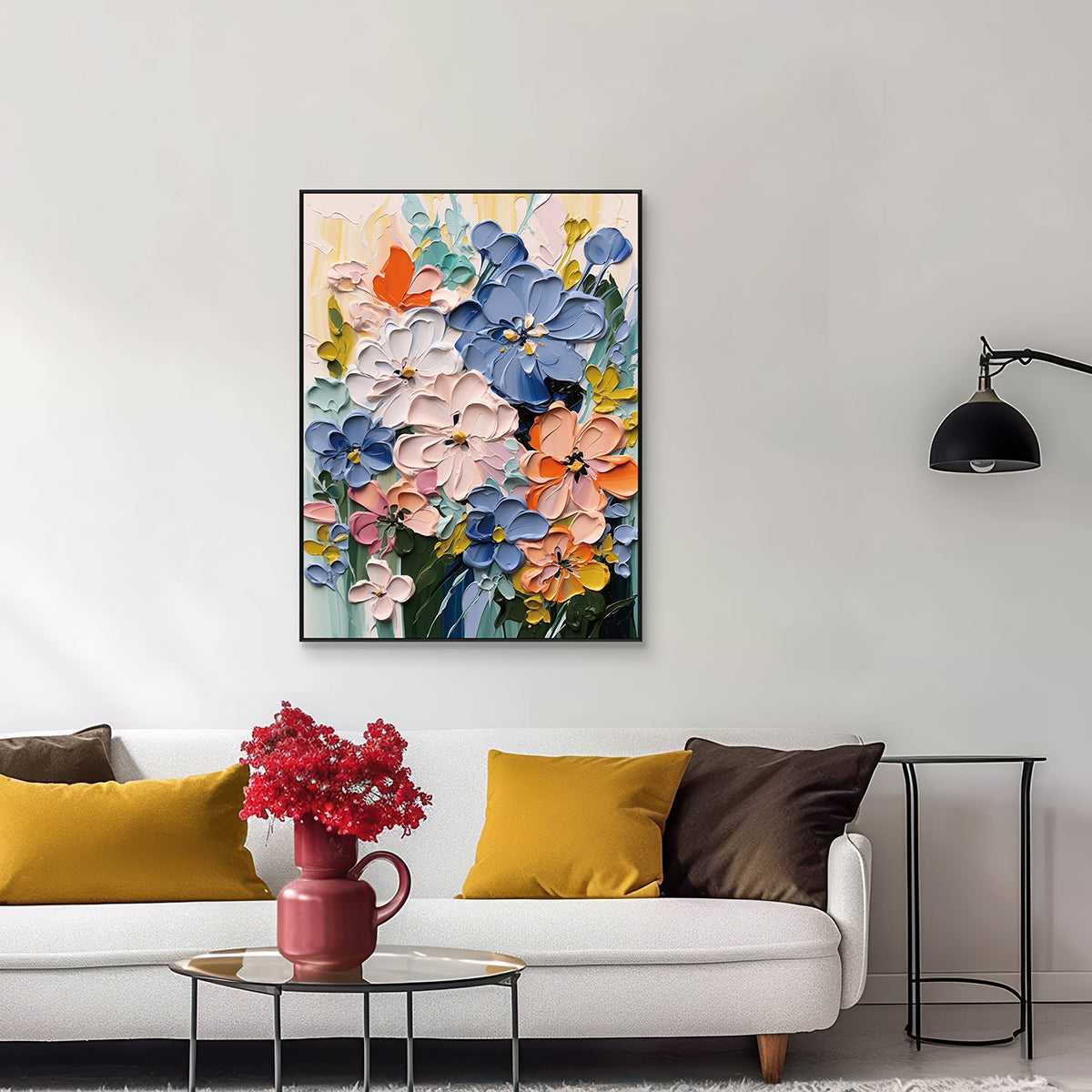 Bloom Symphony Colorful Floral Textured Painting #MH1130