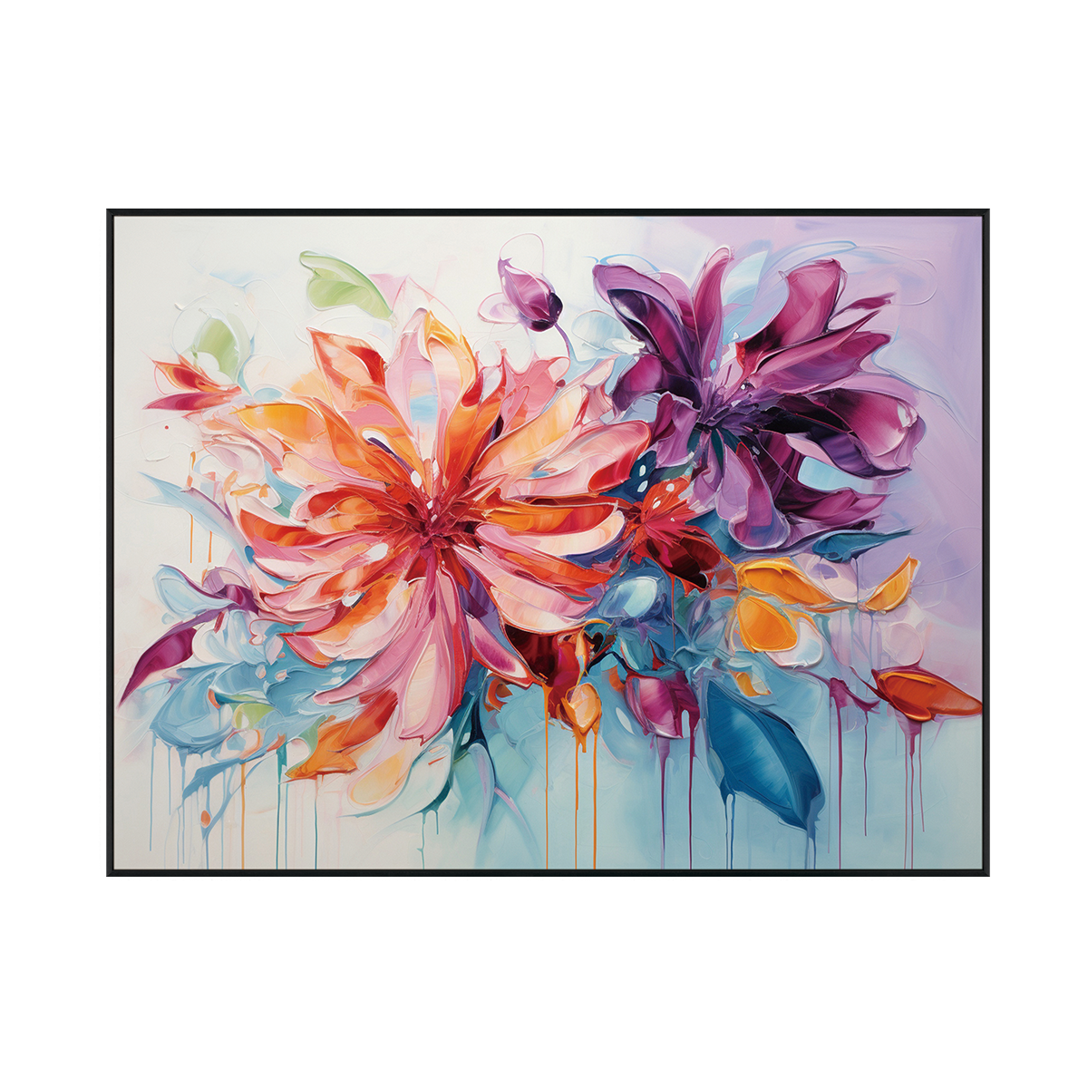Radiant Bloom Colorful Floral Abstract Painting #MH1220