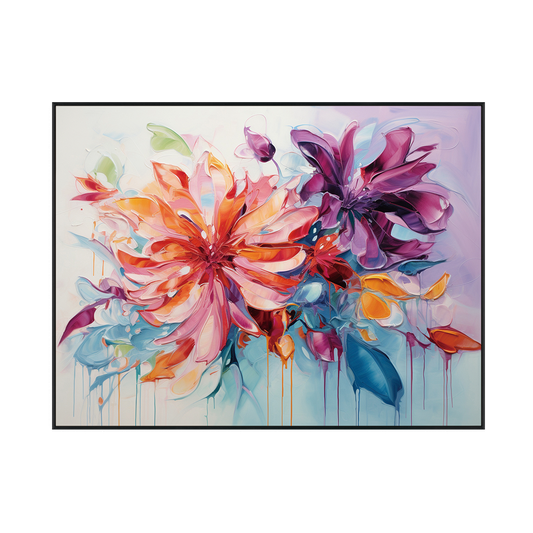 Radiant Bloom Colorful Floral Abstract Painting #MH1220