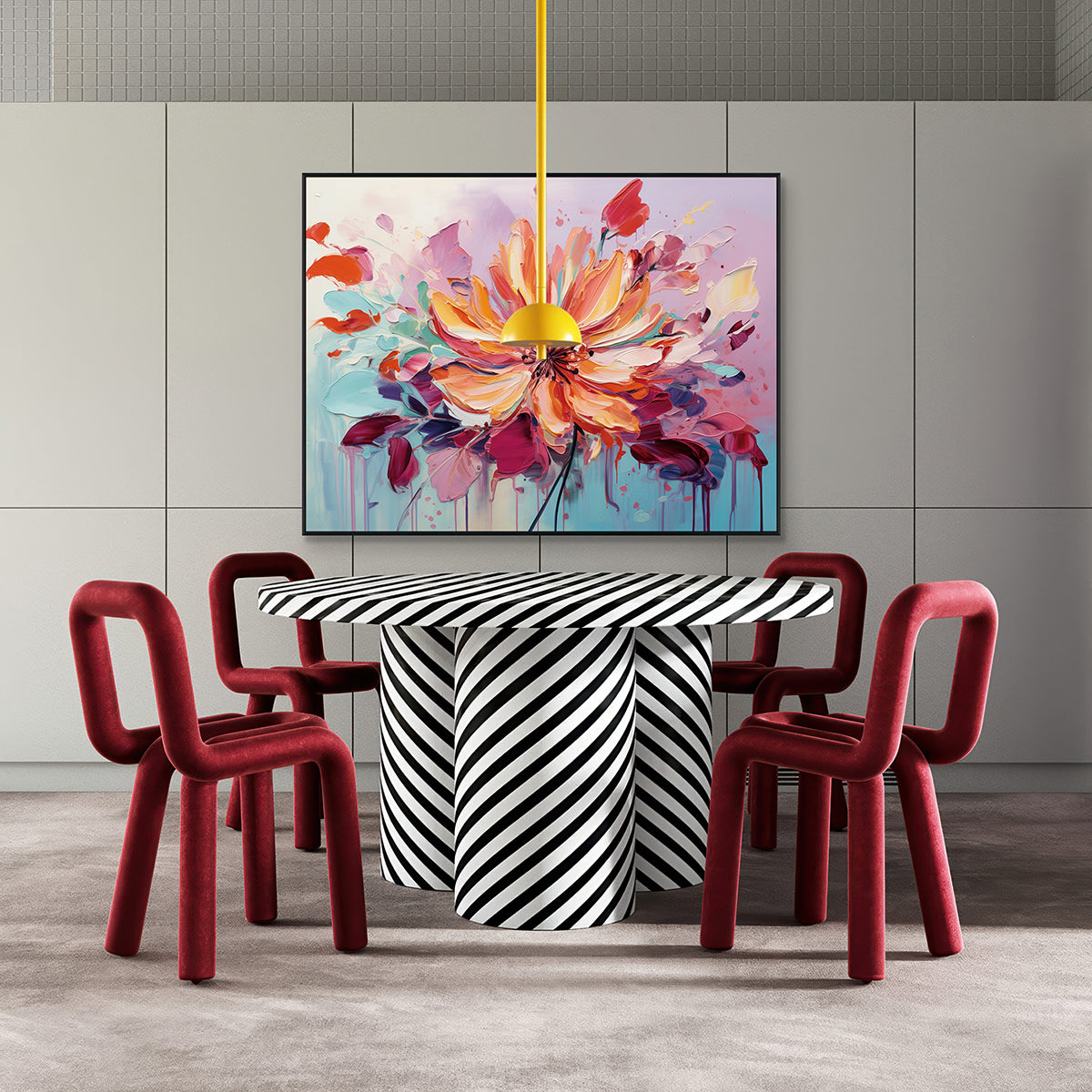 Bloom Symphony Abstract Colorful Flower Painting #MH-1220