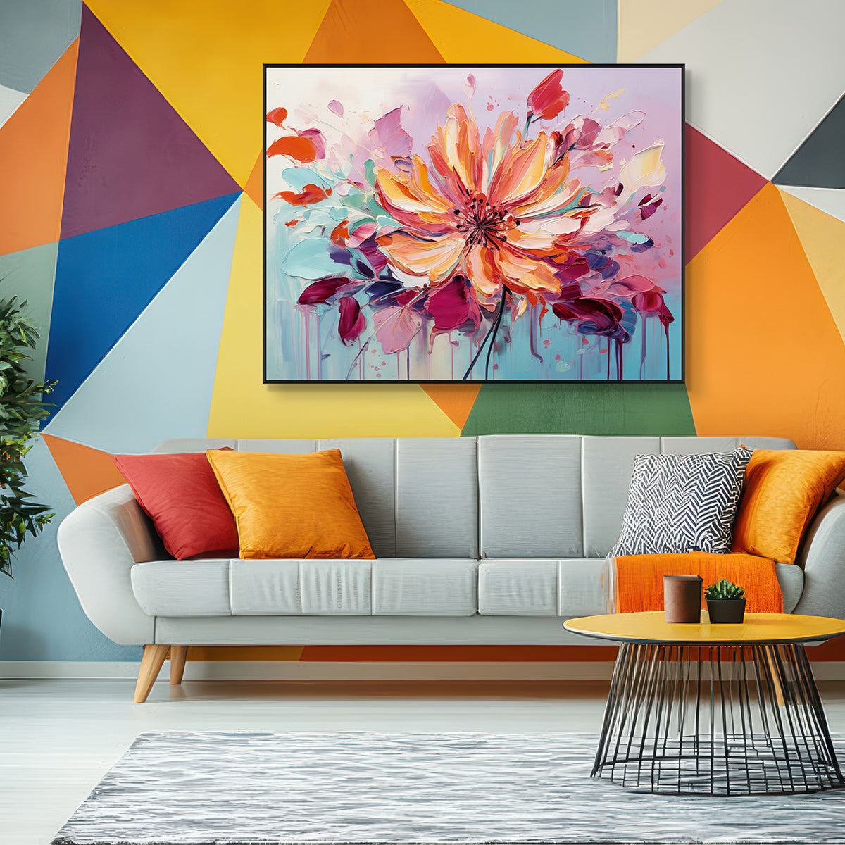 Bloom Symphony Abstract Colorful Flower Painting #MH-1220