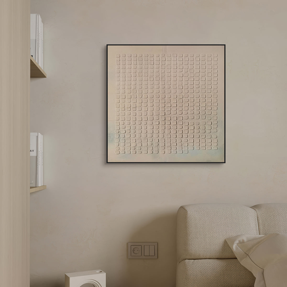 Serene Grid Minimalist Textured Painting #MS1119