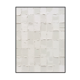 Whispered Texture Minimalist White Abstract Painting #MS1119