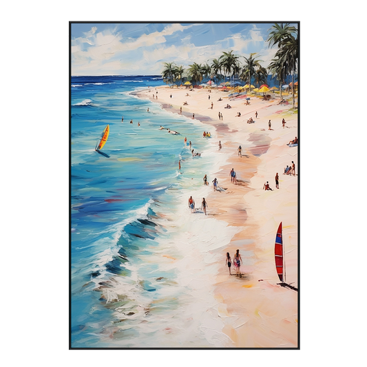 Azure Shore Seaside Landscape Oil Painting #MS2023