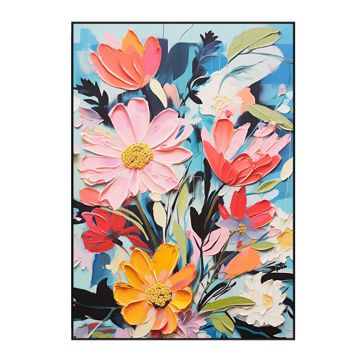 Radiant Petals Colorful Floral Abstract Painting #MV0919(99)