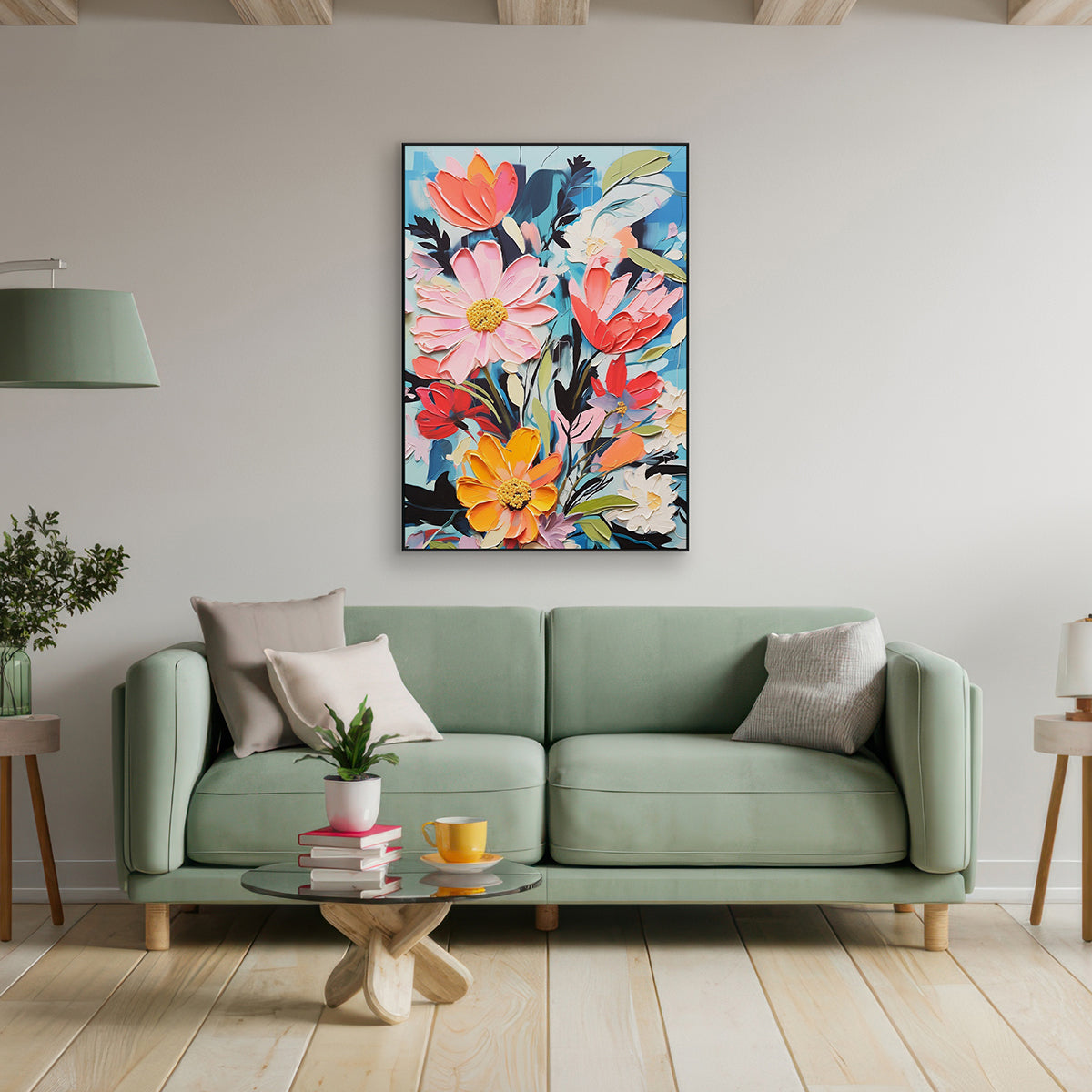 Radiant Petals Colorful Floral Abstract Painting #MV0919(99)