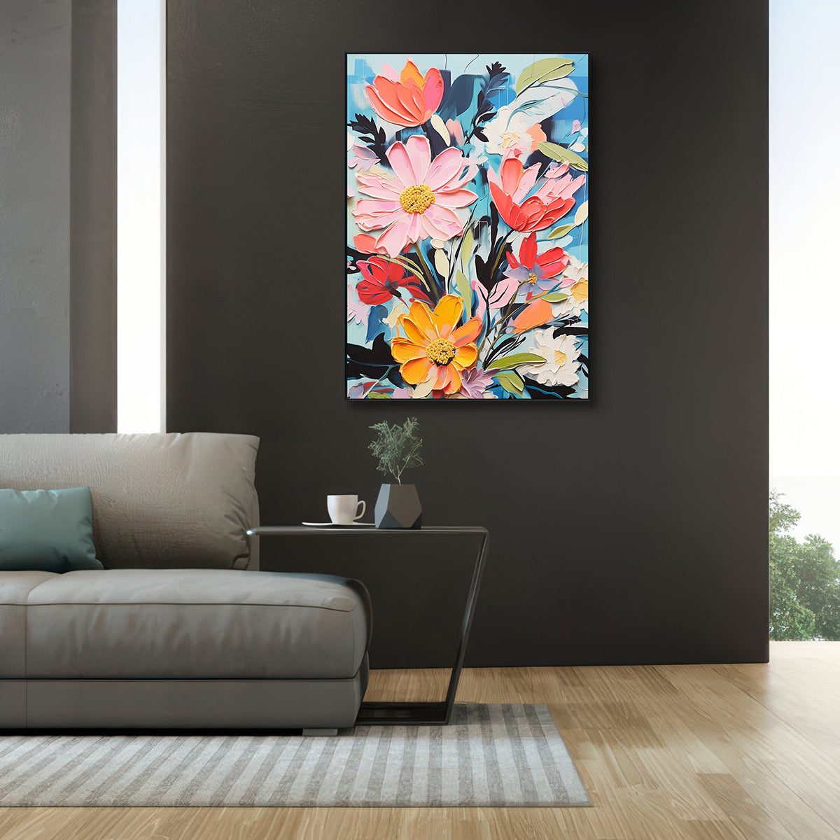 Radiant Petals Colorful Floral Abstract Painting #MV0919(99)