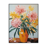 Golden Bloom Vibrant Floral Still Life Painting #MV0919