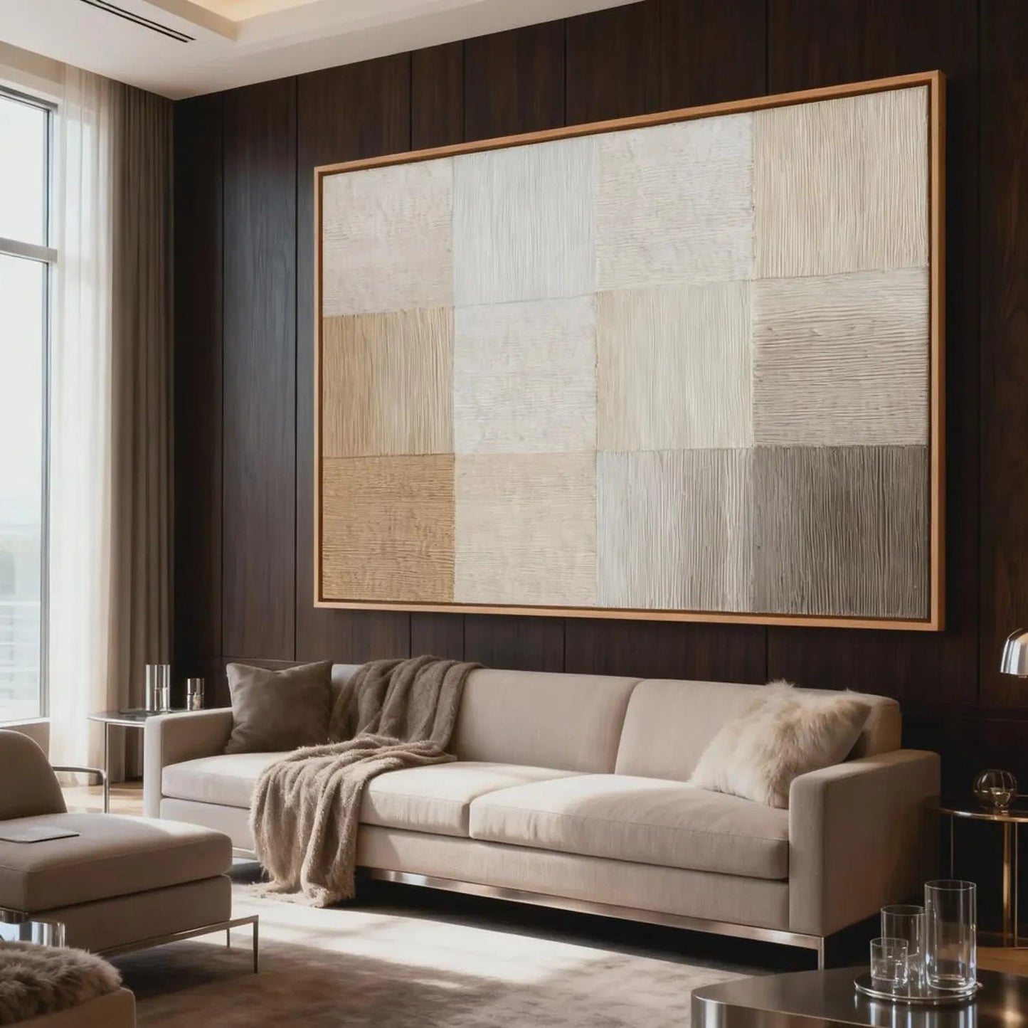 Neutral Texture Grid – Minimalist Abstract Wall Art