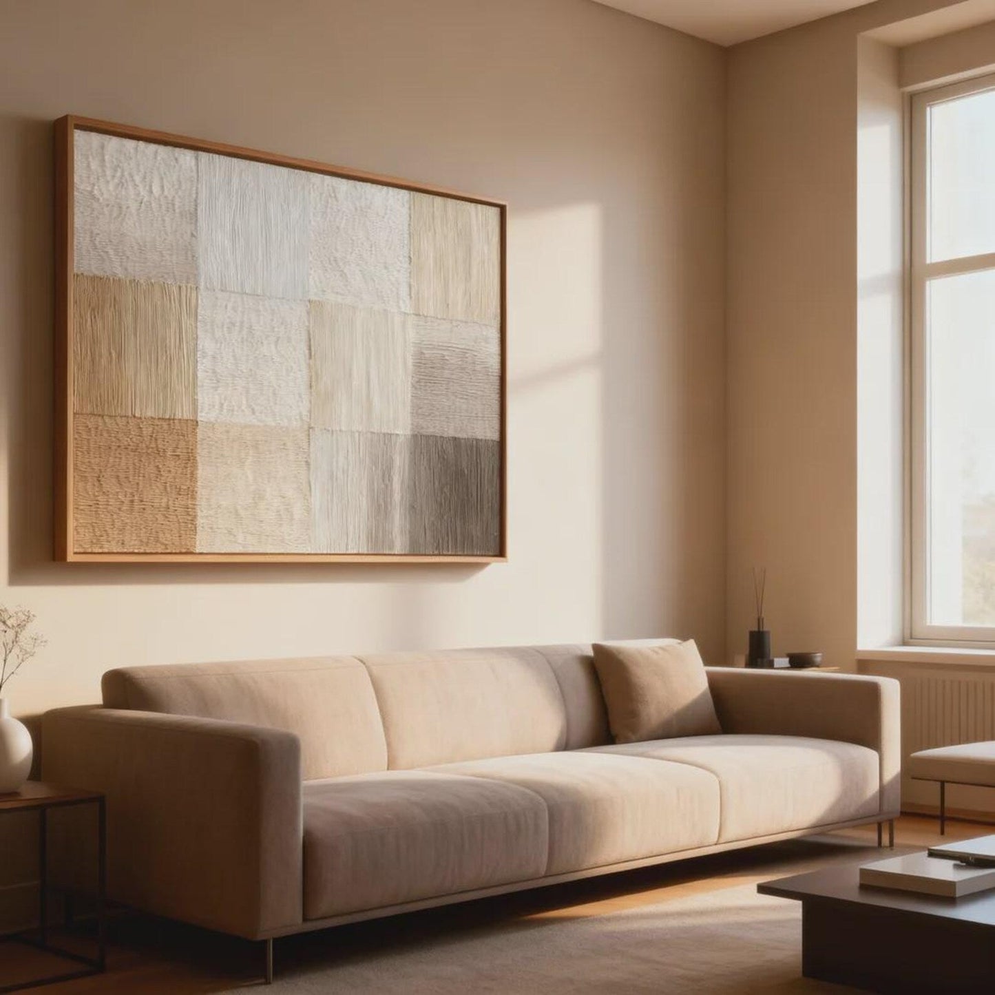 Neutral Texture Grid – Minimalist Abstract Wall Art