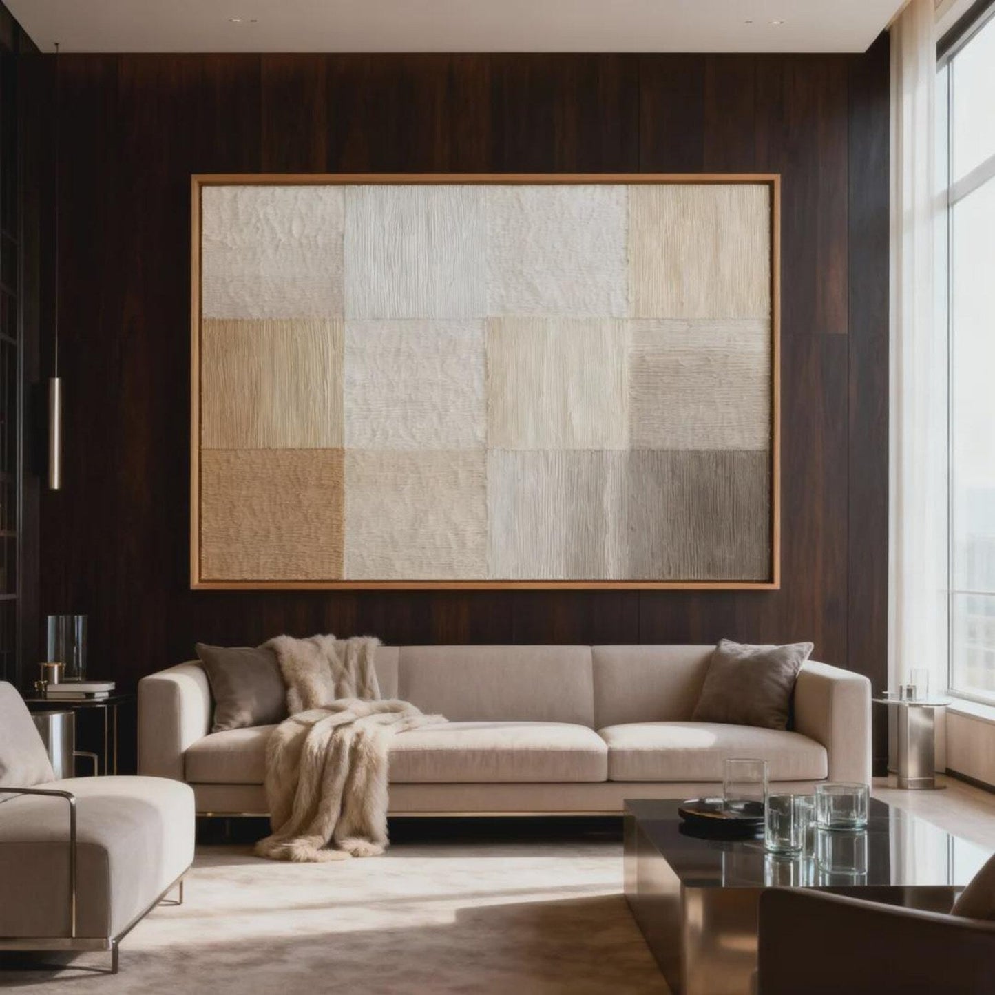 Neutral Texture Grid – Minimalist Abstract Wall Art